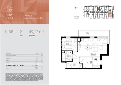mieszkanie na sprzedaż 49m2 mieszkanie Bydgoszcz, Czyżkówko, Flisacka