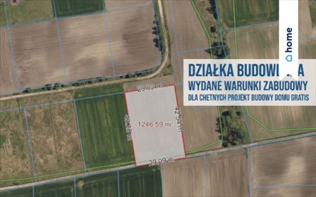 Działka 1247 m² z pozwoleniem i projektem domu działka Mierzyn
