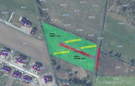 działka na sprzedaż 1028m2 działka Białuń