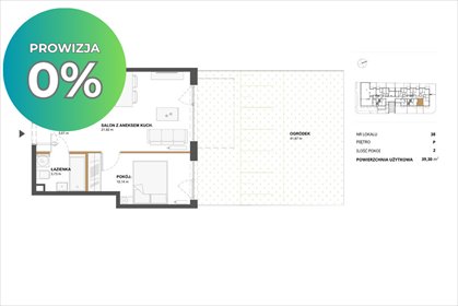 Mieszkanie z ogródkiem w Włochach – 39,3 m², 41,87 m² ogrodu mieszkanie Warszawa, Włochy, Stare Włochy