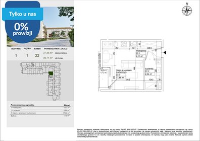 Mieszkanie 26,71 m² w Osielsku - zapraszam mieszkanie Osielsko, Aleja Adama Mickiewicza