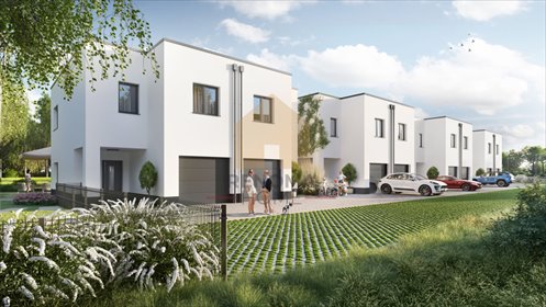 Nowoczesny dom bliźniak z garażem i ogrodem w Ratyniu dom Wrocław, Ratyń, Trzmielowicka