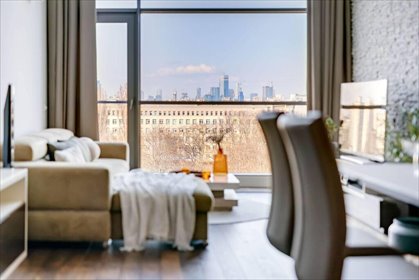 Nowoczesny dwupoziomowy loft z widokiem na Warszawę mieszkanie Warszawa, Mokotów, Jana Pawła Woronicza