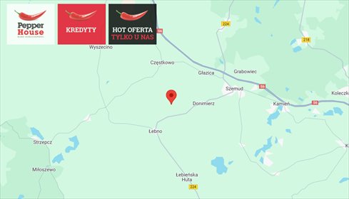 działka na sprzedaż 1051m2 działka Łebno