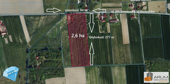 działka na sprzedaż 26001m2 działka Wilkowiecko