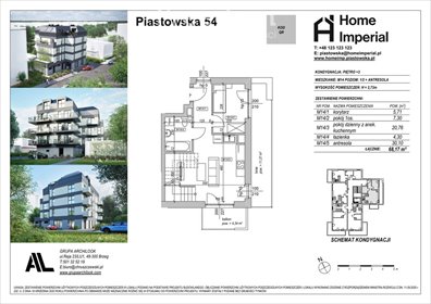 Nowoczesny apartament 68 m² z tarasem - Brzeg Piastowska mieszkanie Brzeg, Piastowska 54