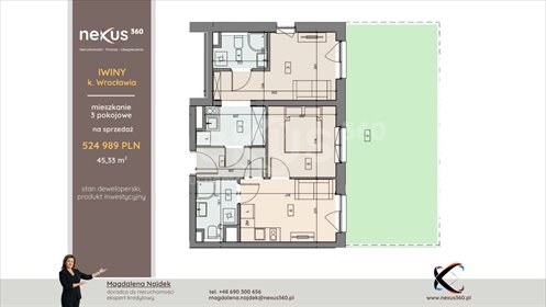 mieszkanie na sprzedaż 45m2 mieszkanie Iwiny, Brochowska