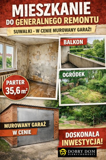 mieszkanie na sprzedaż 36m2 mieszkanie Suwałki