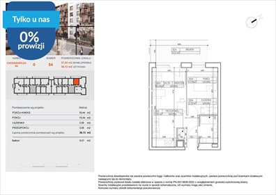 Dwupokojowe mieszkanie 36,13 m2 w Bielawach, Bydgoszcz mieszkanie Bydgoszcz, Bielawy, Jana Karola Chodkiewicza