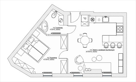 mieszkanie na sprzedaż 46m2 mieszkanie Bydgoszcz, Śródmieście, Wileńska
