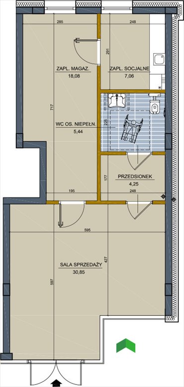 lokal użytkowy na wynajem 66m2 lokal użytkowy Białystok, Centrum, Proletariacka