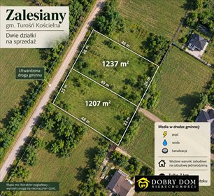 Do sprzedania działki 1207 i 1237 m² z WZ w Zalesianach działka Zalesiany