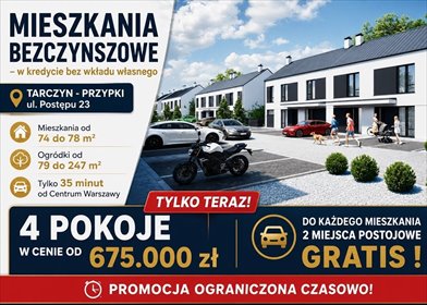 Nowoczesne 4-pokoje z ogródkiem lub balkonem, blisko Warszawy mieszkanie Tarczyn