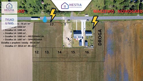 działka na sprzedaż 1085m2 działka Grabowo