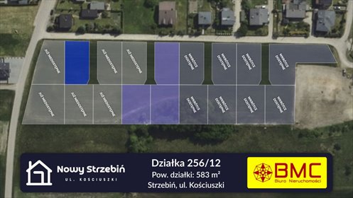 działka na sprzedaż 583m2 działka Strzebiń, Kościuszki