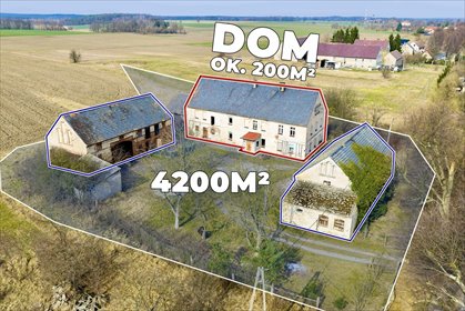 Dom z potencjałem inwestycyjnym, 8 pokoi, 4200 m² działki dom Stary Łom
