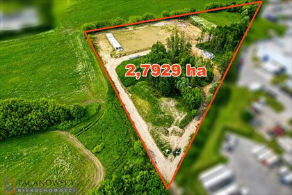 Działka usługowa z pozwoleniem na inwestycję 2,8 ha działka Brzezie