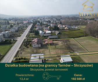 Działka budowlana 13,4 ar z mediami, Skrzyszów - zapraszam działka Skrzyszów