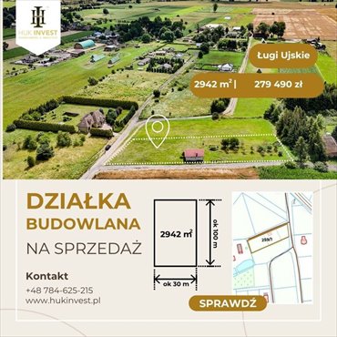 Działka 2942 m² z budynkiem w trakcie budowy zapraszam działka Ługi Ujskie