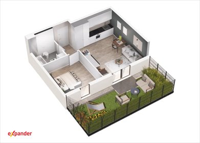Polecam 2-pokojowe mieszkanie 41,6 m² z ogródkiem 24 m² w Krakowie mieszkanie Kraków, Tadeusza Śliwiaka