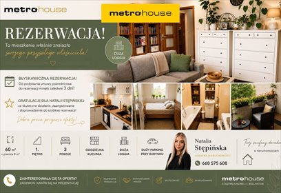 Do sprzedania przestronne 3-pokojowe mieszkanie 60 m² z dużą loggią i piwnicą mieszkanie Bełchatów, Św. Barbary