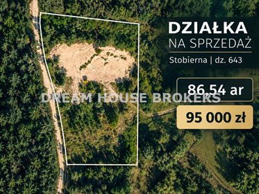 Działka 86,54 ara z lasem w Stobiernej (cena 95 tys. zł) działka Stobierna
