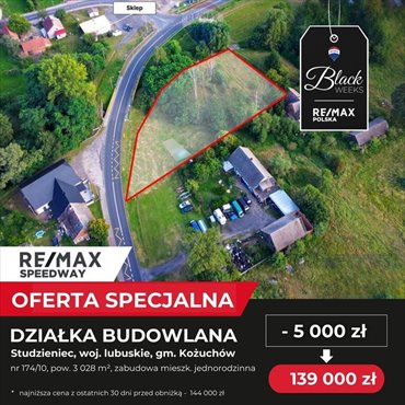 działka na sprzedaż 3028m2 działka Studzieniec