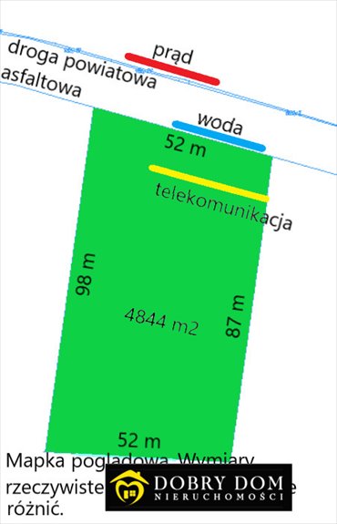 Polecam dużą działkę 4844 m² w Siekierkach z potencjałem działka Siekierki