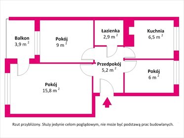 3-pokojowe mieszkanie 47 m² w Ełku, blisko jeziora - polecam! mieszkanie Ełk, gen. Władysława Sikorskiego