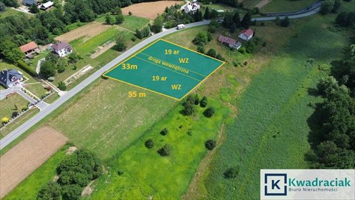 Działka budowlana 19 arów w Gliniku Górnym (prąd, woda, kanalizacja) działka Glinik Górny