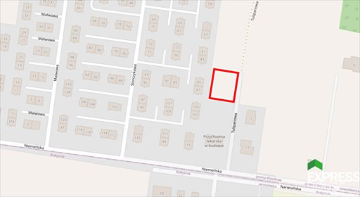 działka na sprzedaż 870m2 działka Nowodworce, Tulipanowa