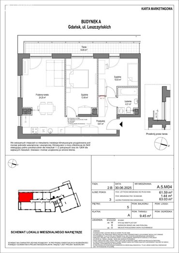 Nowoczesny 3-pokojowy apartament z tarasem i widokiem na zieleń. mieszkanie Gdańsk, Zaspa, Leszczyńskich