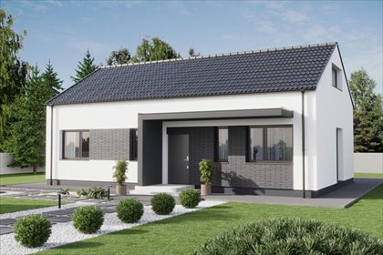 Nowoczesny dom parterowy 80 m² z garażem, stan deweloperski dom Środa Śląska