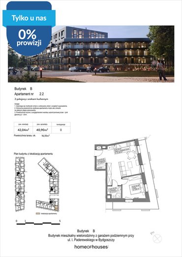 Dwupokojowe mieszkanie na sprzedaż, 40,8 m², Bartodzieje mieszkanie Bydgoszcz, Bartodzieje, Ignacego Paderewskiego