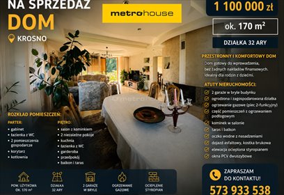 Przestronny dom z ogrodem i garażami w Krośnie dom Krosno