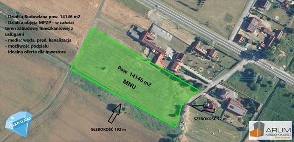 Działka inwestycyjna 14 146 m² w Kłobucku - MPZP, media działka Kłobuck, Osoki-Pustkowie
