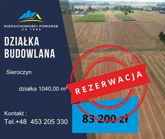 działka na sprzedaż 1040m2 działka Sieroczyn