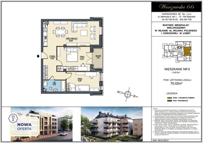 mieszkanie na sprzedaż 70m2 mieszkanie Łomża, Ogrodowa