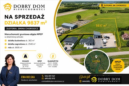 Duża działka z MPZP, media, blisko Białegostoku - polecam działka Złotoria