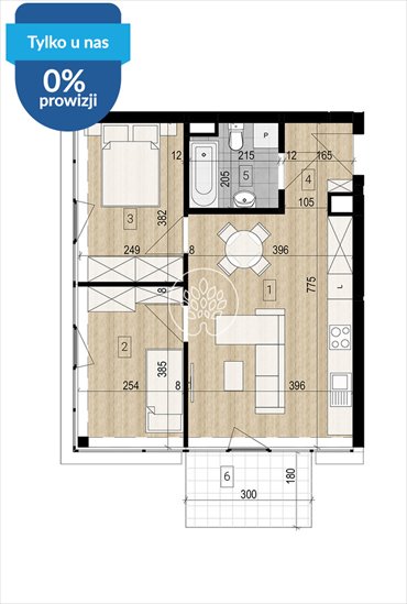 Przestronne 3-pokojowe mieszkanie 45 m2 w Bydgoszczy mieszkanie Bydgoszcz, Okole, Grunwaldzka