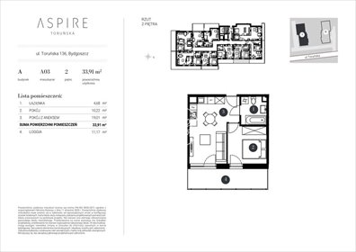 mieszkanie na sprzedaż 35m2 mieszkanie Bydgoszcz, Toruńska