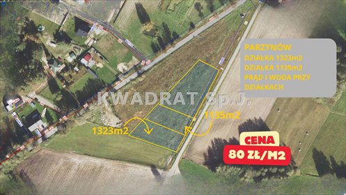 działka na sprzedaż 1135m2 działka Parzynów
