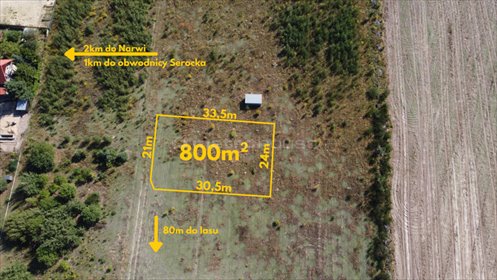 Działka 800 m² pod dom i usługi w Serocku – blisko natury działka Serock