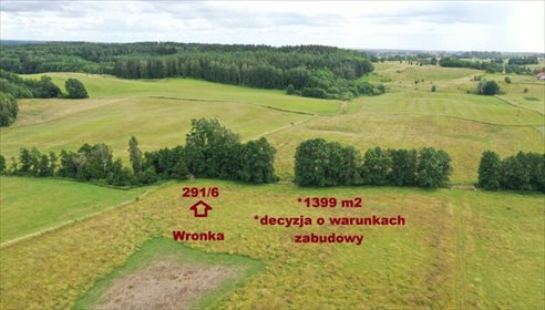 Działka budowlana 1400 m² (warunki zabudowy) w Wronce działka Wronka