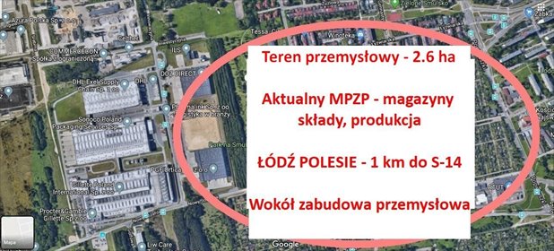 Do sprzedania teren przemysłowy 2,6 ha z mediami w Łodzi działka Łódź, Polesie, Lublinek