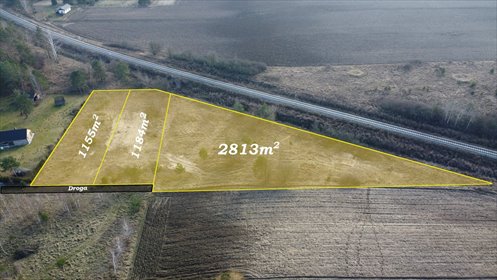 działka na sprzedaż 1155m2 działka Popielżyn-Zawady