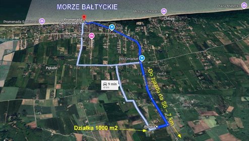 działka na sprzedaż 1000m2 działka Sarbinowo, Będzinko
