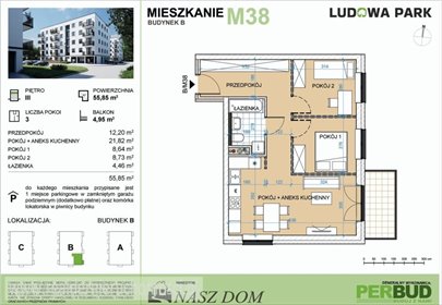 Nowoczesne 3-pokojowe mieszkanie w Ludowej Parku mieszkanie Zielona Góra