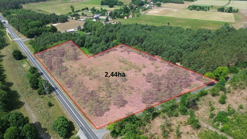 Na sprzedaż działka 24 419 m² przy głównej trasie w Krasnołęgu działka Krasnołęg