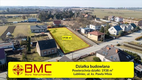 Działka 1938 m² z projektem i mediami w spokojnym Lublińcu działka Lubliniec, ks. Pawła Misia